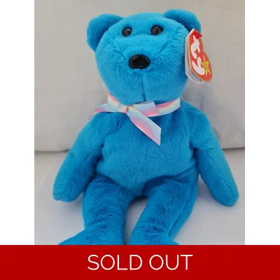 OFFICIAL TY BEANIE BABY ORIGINAL BLUE TEDDY II BEAR  REG 15CM SOFT TOY